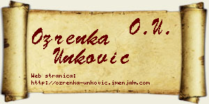 Ozrenka Unković vizit kartica